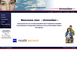 expensimed.com: Bienvenue chez Expensimed
Expensimed est spécialisée dans l'ingénierie hospitalier, nous sommes en relation directe avec les meilleurs laboratoires et fabricants d'équipements médicaux.