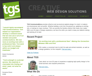 tgscomm.com: TGS Communications: creative website design
TGS Communications, owned and operated by Tom G Semmes, provides effective and economical website design for small- to medium-size businesses and non-profits. 