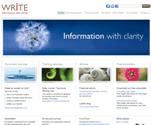 write.co.nz: Welcome to Write
Gain the benefits of clear writing. Writes plain English expertise leads to increased profitability and improved productivity.