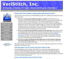 direct2sew.com: Direct-to-Sew Home Page
Enterprise solutions for high-volume sewn lettering and embroidery operations. Home of the industry's preferred embroidery machine network.