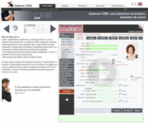 gastonecrm.it: Gastone CRM
Il CRM ideale per Aziende, PA e Associazioni; l'applicativo gestisce le attività relazionali e di comunicazione via email, SMS, FAX e Posta Cartacea