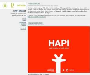 hapi-project.com: HAPI - haptic interaction for mobile devices - boron
