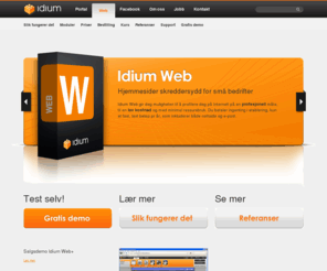idiumweb.no: Hjemmesider, nettsider, webdesign, internettsider til små bedrifter, fast lav pris : Idium
Idiums nettløsninger benyttes i dag av over 4500 norske bedrifter. Vi hjelper små og store bedrifter å lykkes på nett.
