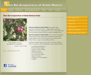 gabriellehammond.com: Shen Bai Acupuncture of Santa Monica Home
Shen Bai Acupuncture features gentle, caring acupuncture by Gabrielle Hammond -- a highly qualified, experienced practitioner