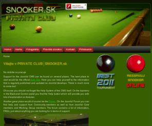 snooker.sk: Vitajte v PRIVATE CLUB│SNOOKER.sk
PRIVATE CLUB - SNOOKER.SK CMS publikačný systém pre správu webových stránok