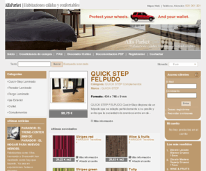 alfaparket.com: Quick Step, Parador laminado, Pergo, Ipe exterior, Outlet parquet, Restaurar parquet
Ofrecemos servicio de restauración, pulido y barnizado de parquet y suelos de madera, con una numerosa cantidad de pavimentos para todos los gustos: tarimas macizas  interiores, exteriores Ipé Lapacho, suelos laminados, parquet multicapa, pavimentos de madera, lamparquet, tablillas, etc., trabajamos con los principales marcas del sector como Quick-Step Parador, Kährs, Linnea, Pergo, Vintage, Exterpark, BauClic, Egger, Galparkét, Intafloor, etc. Además ofrecemos una gama de productos Lyssolen especializados en el cuidado y mantenimiento, para que sus suelos sigan siendo los protagonistas de la casa, como el primer día