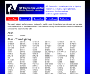 gpel.co.uk: GP Electronics Ltd supply electronic lighting ballasts and emergency lighting modules
GP Electronics Ltd supply electronic lighting ballasts and emergency lighting modules