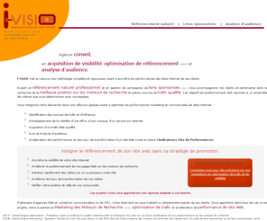 i-visio.com: Référencement naturel professionnel - Liens sponsorisés - Trafic Web - Analyse audience - Lyon - I-Visio
Agence-conseil en référencement naturel, campagnes de liens sponsorisés et analyse d'audience, I-Visio accompagne ses clients et partenaires dans l'optimisation des performances marketing et commerciales de leur site Web : trafic, taux de transformation...