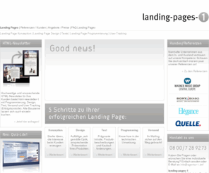 landing-pages-1.com: Landing Pages NAME DER SEITE
Hochwertige und ansprechende HTML-Newsletter für Ihre Kunden bietet html-newsletter-1 mit Programmierung, Design, Text, Versand und User.