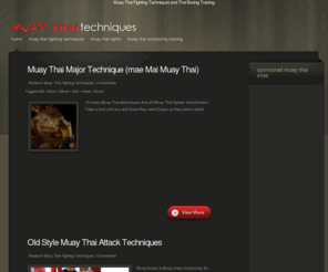 muaythaitechnique.net: Muay Thai Techniques
Learn Muay Thai Fighting Techniques and how to train in Muay Thai Boxing.  Also MMA Fighting Techniques and Training Videos