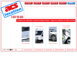 acslocation.com: location de voiture et utilitaire en indre et loire, location monospace en touraine, location scooter dpartement 37, location vlo  tours, rent a car in france
acs location vous propose en location : voiture, utilitaire, scooter, vlo, cabriolet, nacelle, plateau voiture, camion benne,  la journe ou en longue dure.