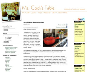 mscookstable.com: Ms. Cook's Table: Sanguine soup
Ms Cook is enthusiastically committed to the exploration and enjoyment of locally grown and crafted foods. As a child, she would take on an alter ego and pretend to be 