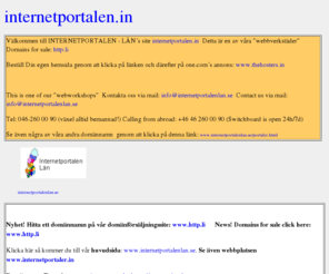 internetportalen.in: Välkommen till Internetportalen - Län´s webbverkstad www.internetportalen.in
