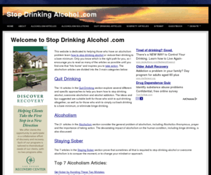 stopdrinkingalcohol.com: Alcoholism Articles to Help You Quit Drinking
Alcoholism - Stop Drinking Alcohol: Free tips, ideas and articles to help you quit drinking and overcome alcohol abuse or addiction.