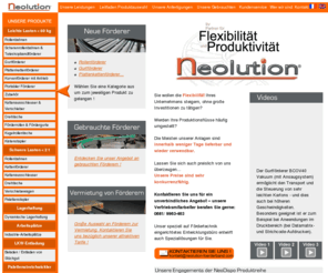 xn--neolution-frderband-06b.com: Rollenbahnen, Gurtförderer - Neolution
Entwickler und Fabrikant von flexibler Fördertechnik: Förderbänder, Gurtförderer, Rollenförderer, Rollenbahnen, Staurollenförderer, Plattenkettenförderer, Kettenförderer, Palettenstapler, Drehtische, Palettenbahnen, Kurvenförderer, Kugelrollentische