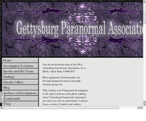 gettysburgghosthunters.com: Gettysburg Paranormal Association
Gettysburg Paranormal Association Ghost Tours and Ghost Hunts