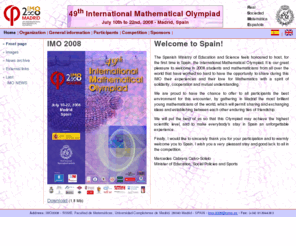 imo-2008.es: 49th International Mathematical Olympiad, Spain 2008
Official website of 49th International Mathematical Olympiad, Spain 2008