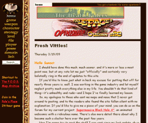 paleface.net: Paleface.net: Fresh Vittles
Come get bitched at by Paleface,
                    powder-monkey!