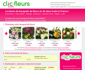 clic-fleurs.com: Bouquets de fleurs à prix net : livraison incluse !
Livraison de bouquets de fleurs originaux à partir de 26 euros, livraison offerte.