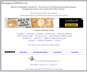 newspapers-canada.com: Newspapers of Canada
List of newspapers for Canada