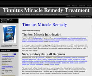 tinnitusmiracleremedy.org: Tinnitus Miracle Remedy Treatment
Tinnitus Miracle - Cure Tinnitus Holistically.  Proven holistic 5-step system for quieting the noise in your head.