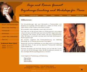 beziehungs-coaching.ch: Anja und Rainer Grunert - Praxis für Paarberatung und Eheberatung in Zürich - Eheberatung, Paarberatung, Paartherapie, Sexualberatung, Sexualtherapie, Sexologie, Workshops für Paare - Beziehungs-Coaching
Anja und Rainer Grunert - Praxis im Institut für Coaching, Entspannung und Körperbewusstsein in Zürich, Beziehungs-Coaching, Paarberatung, Eheberatung, Familientherapie, Paartherapie, Trennung, Scheidung, Sexualberatung, Sexualtherapie, Sexologie, Leidenschaft, Liebe, Ekstase