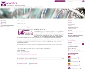 lab-club.net: analytica.de - LabCircle
Alle Informationen über die analytica. Hier finden Sie Anbieter, Hersteller, Dienstleister aus der instrumentellen Analytik, Labortechnik und Biotechnologie.