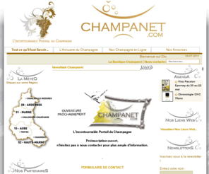 champanet.com: Champanet - L'incontournable Portail du Champagne - Annuaire du Champagne - Tout ce qu'il faut Savoir...
Champanet - L' Incontournable Portail du Champagne - L' Annuaire du Champagne.