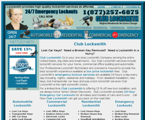 clublocksmith.com: Club Locksmith Automobile Locksmith Service Residential Lost Keys Office 24/7 Emergency Lockouts
Club Locksmith provides automobile locksmith services residential lost keys commercial 24 hour emergency lockouts.  Transponder keys auto lock repair new keys by Club Locksmith.