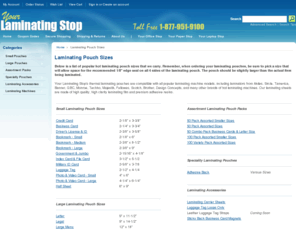 laminatingstop.com: Hot Laminating Pouch Sizes Available
Your Laminating Stop's thermal laminating pouches are compatible with all popular laminating machine models, including laminators from Akiles, Sircle, Tamerica, Banner, GBC, Monroe, Techko, Majestik, Fellowes, Scotch, Design Concepts, and many other brands of hot laminating machines. 