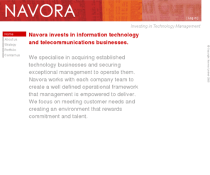 navora.com: Navora - Investing in Technology Management
Navora Limited invests in technology software and service companies, working with management to build industry leading businesses.