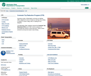 relaxwa.org: Commute Trip Reduction Program (CTR)
The Commute Trip Reduction (CTR) program - The goals of the CTR program are to reduce traffic congestion, air pollution, and petroleum consumption through employer-based programs that decrease the number of commute trips made by people driving alone.