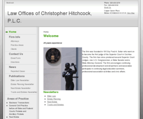 bisbeelawfirm.com: Bisbee Business Transactions Attorneys | Arizona General Civil Practice before all State and Federal Courts Probate and Ancillary Probate, Real Estate Lawyers, Law Firm -  Law Offices of Christopher Hitchcock, P.L.C.
Bisbee Business Transactions Attorneys of Law Offices of <br> Christopher Hitchcock, P.L.C. pursue cases of Business Transactions, General Civil Practice before all State and Federal Courts Probate and Ancillary Probate, and Real Estate in Bisbee Arizona.