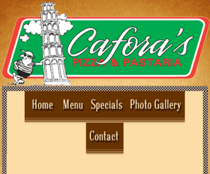 caforasrestaurant.com: Cafora's Pizza and Pastaria - Newfane, NY - Home
Cafora's Pizza and Pasteria of Newfane, New York. (716) 778-9069. 2885 S Main St Newfane, NY 14108