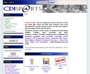 cdisports.com: CDI Sports, Your source for quality cycling and triathlon products
CDI Sports :  - Cycling Triathlon Running Bike Cases Clothing Triggerpoint Tech. eLoad Nutrition cycling, triathlon, biking, pannier, jandd, seat bag, pack