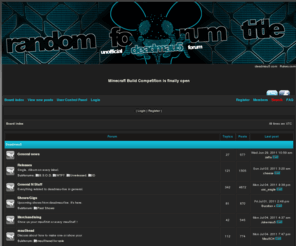 randomforumtitle.com: random forum title - unofficial deadmau5 forums
The Unofficial Deadmau5 discussion forum. Made for the fans... By the fans.      Ghosts welcome   