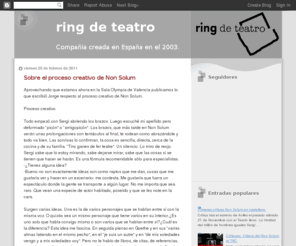 ringdeteatro.com: ring de teatro - compañía teatral valenciana
Compañía de teatro afincada en Valencia, dirigida por Jorge Picó con la colaboración de Xochitl de León