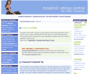 treadmill-ratings-central.com: Treadmill Ratings | Treadmill Comparisons
Treadmill Ratings | Treadmill Comparisons - Find the best treadmill for your needs with the help of over 70 treadmill reviews, a unique treadmill comparison chart and more.