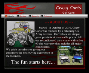 crazy-carts.com: Inventory
Golf Cart service, sales, and customization. We offer great battery deals
