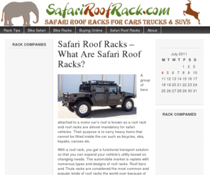 safariroofrack.com: Safari Roof Rack
A group of bars attached to a motor carâs roof is known as a roof rack and roof racks are almost mandatory for safari vehicles. Their purpose is to...