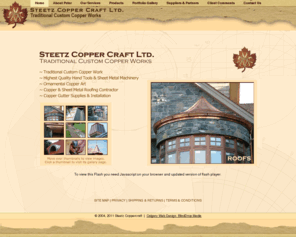 steetz.com: Steetz Copper Craft Ltd. Traditional Custom Copper Crafts Canadian Tool Distributor
Steetz Copper Craft Ltd. offers traditional custom copper craftsmanship from roofing to copper ornamental art. Steetz is also an exclusive distributor of copper and sheet metal tools.