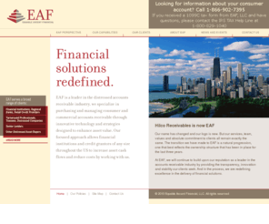 eafllc.net: Equable Ascent Financial Home
With a new name but unchanged commitment to excellence, EAF is the leader in debt-acquisition, providing innovative financial solutions to consumer and commercial clients throughout the U.S.