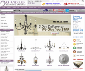 chandelierlightingexperts.com: Chandeliers, Crystal Chandeliers, Wrought Iron Chandeliers, Contemporary and Traditional
ChandelierLightingExperts offers a huge range of chandeliers, including Swarovski crystal chandeliers, wrought iron chandeliers, brass chandeliers, alabaster chandeliers, contemporary and traditional chandeliers, and much more.  We offer Fast Delivery, No Restocking Fees on most brands, and free extended warranties.