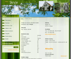 skryje-obec.cz: Oficiální stránky Obce Skryje - Titulní strana
Oficiální stránky Obce Skryje * Titulní strana