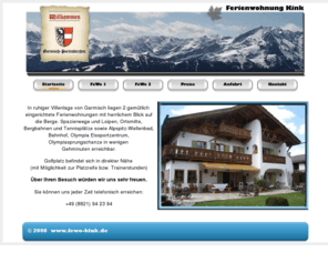 fewo-kink.com: Ferienwohnung Kink,Garmisch-Partenkirchen,Georg Kink,Germany
Ferienwohnung Kink in Garmisch-Partenkirchen.