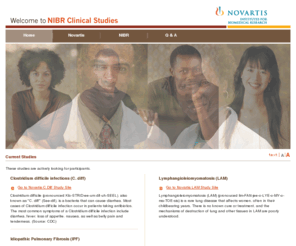 nibrclinicalstudies.com: Novartis Clinical Studies
Novartis Pharmaceuticals is sponsoring clinical studies to determine if investigational drugs are safe and effective in patients. Novartis Institutes for BioMedical Research (NIBR) is the global pharmaceutical research organization for Novartis committed to discovering innovative medicines that treat disease and improve human health.