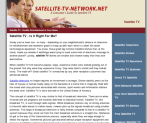satellite-tv-network.net: Satellite TV - Satellite Dishes -  Satellite TV Systems
Find useful information about satellite TV, such as satellite TV dishes and systems, plus learn about low cost satellite dish TV.
