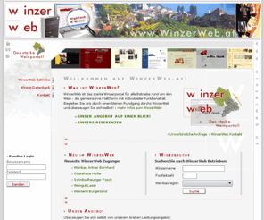 winzerweb.at: WinzerWeb - Das starke Winzerportal | Infos, Webdesign und mehr!
Die Online-Plattform rund um das Thema Wein. Egal ob Winzer, Weinliebhaber, Händler oder nur Interessierter.... für jeden etwas dabei!