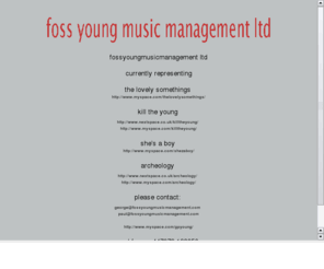 fossyoungmusicmanagement.com: Foss Young Music Management
Foss Young Music Management