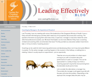 leadingeffectively.com: Leading Effectively Blog
Ideas and conversations on leadership and leadership development